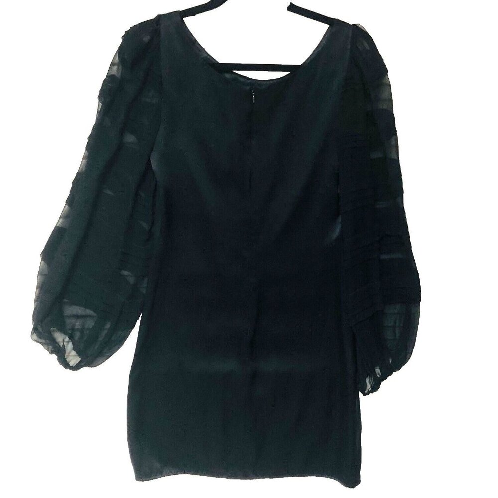 NWT ABS Silk Cocktail Dress Women's 2 LBD Balloon Slv Lined USA $260 Neiman Marc - Picture 3 of 11